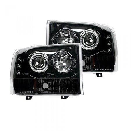 Recon 99-04 SD/EXCURSION PROJECTOR HEADLIGHTS-SMOKE LENS DRIVER/PASSENGER 264192BK